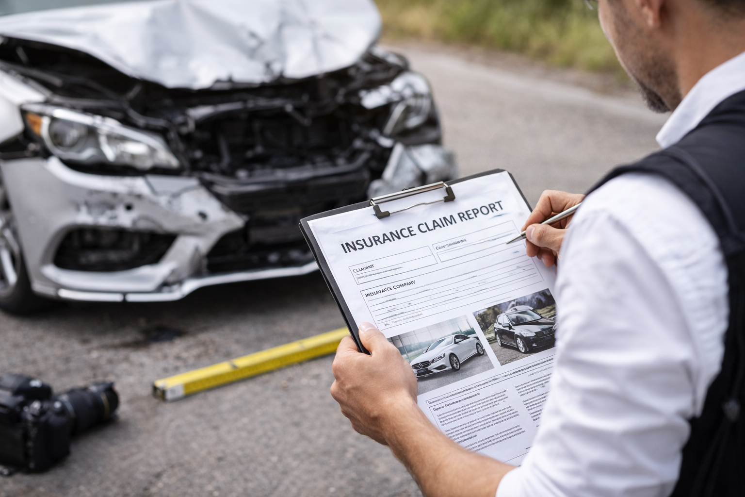 Fachliche Prüfung von Unfallspuren und Reparaturbedarf durch einen Kfz-Sachverständigen