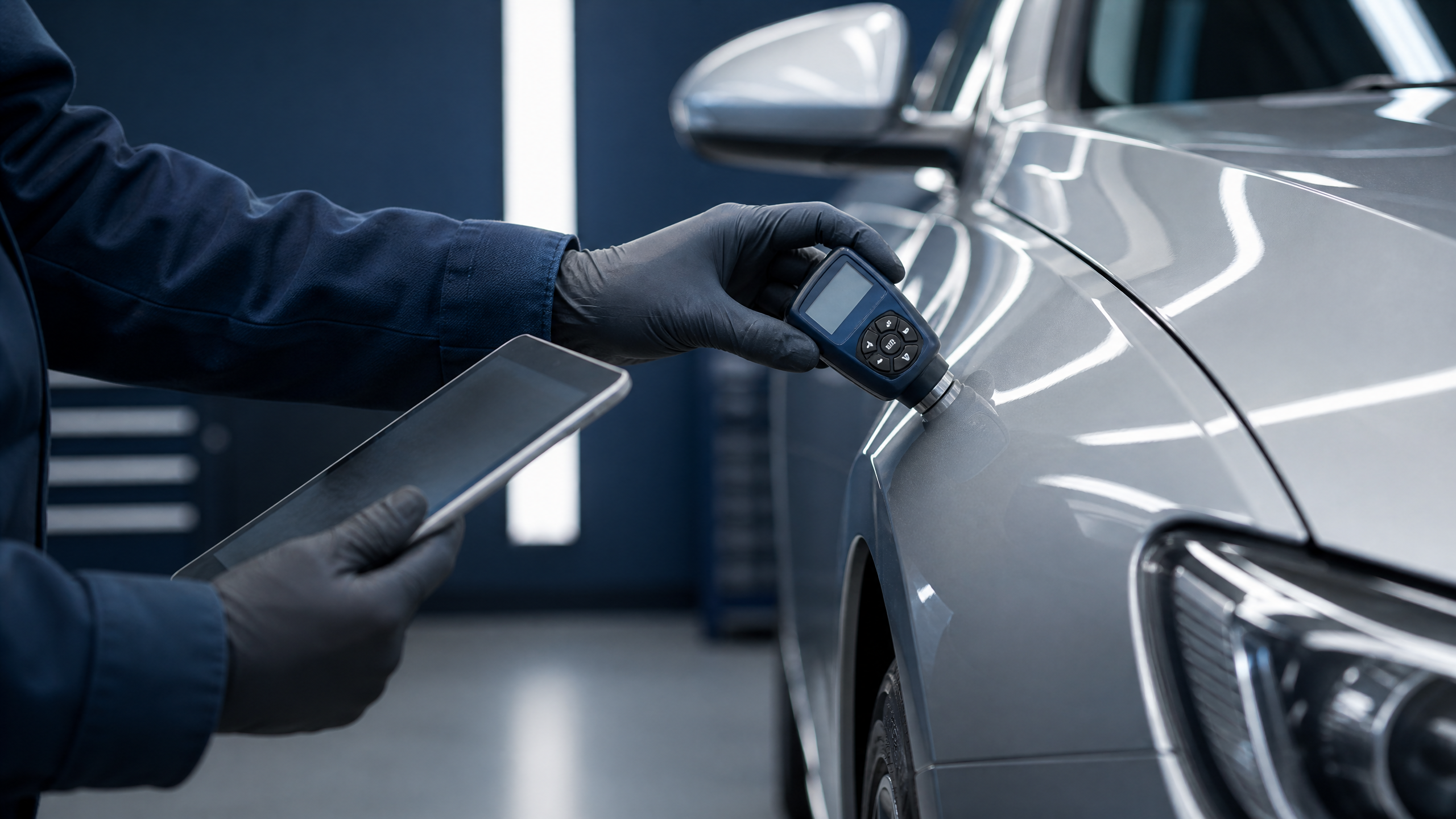 Digitale Fahrzeuganalyse und Lackschichtmessung durch Gutachter
